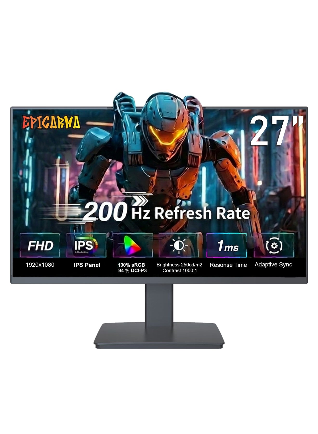 27 Inch 200Hz Gaming Monitor FHD 1920x1080 IPS…