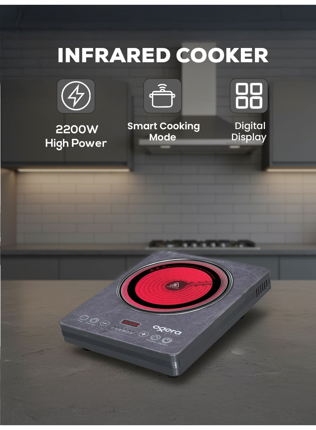 Digital Infrared Cooker 2200W | Single Cooking…