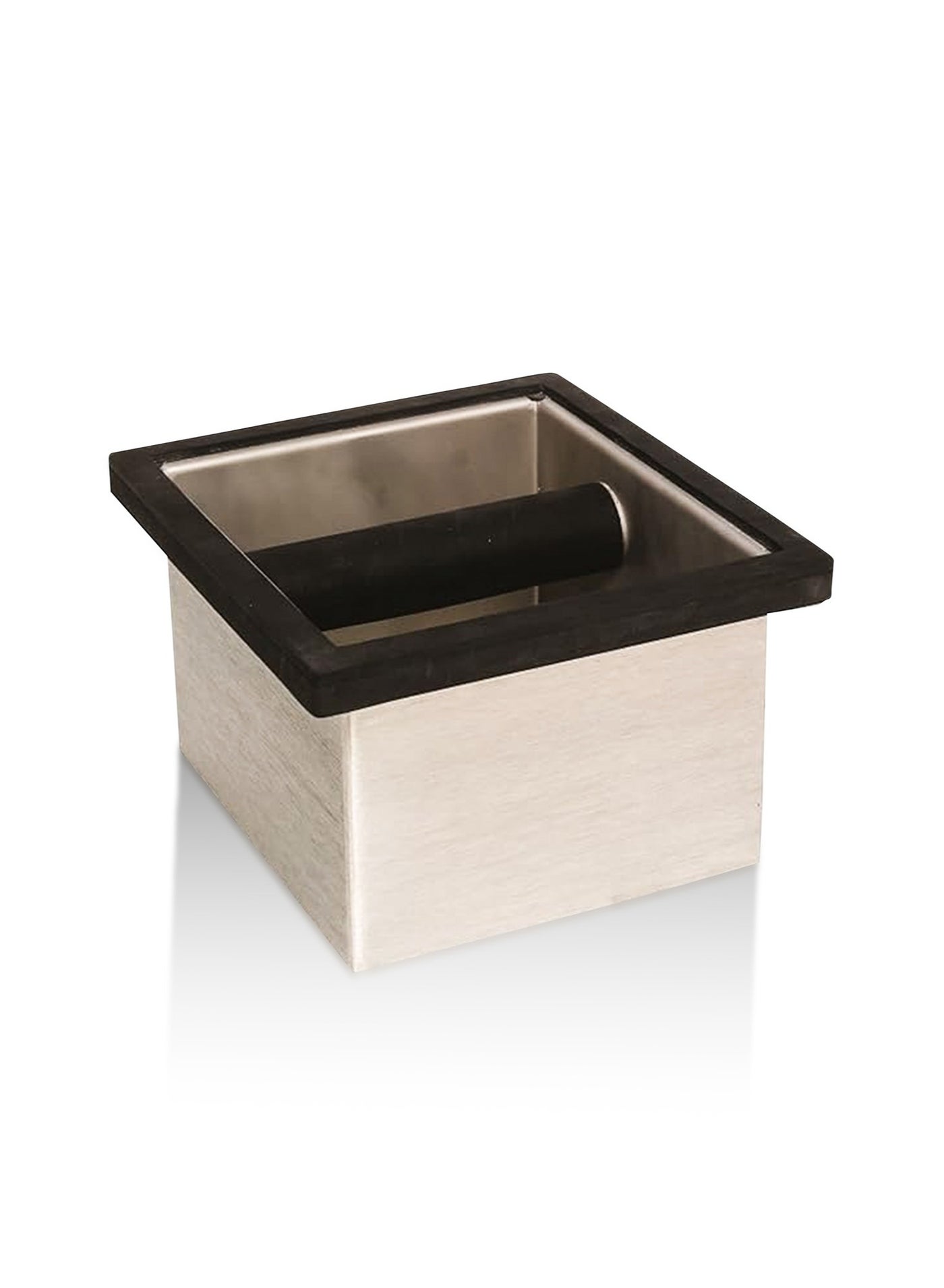 Compare Rattleware Stainless Steel Coffee Knock Box 6 x 5.5 x 4 HeavyDuty Espresso Grounds Container, Waste Bin with Welded Bar, NonSlip Base, Durable Barista Coffee Tool at KSA Price