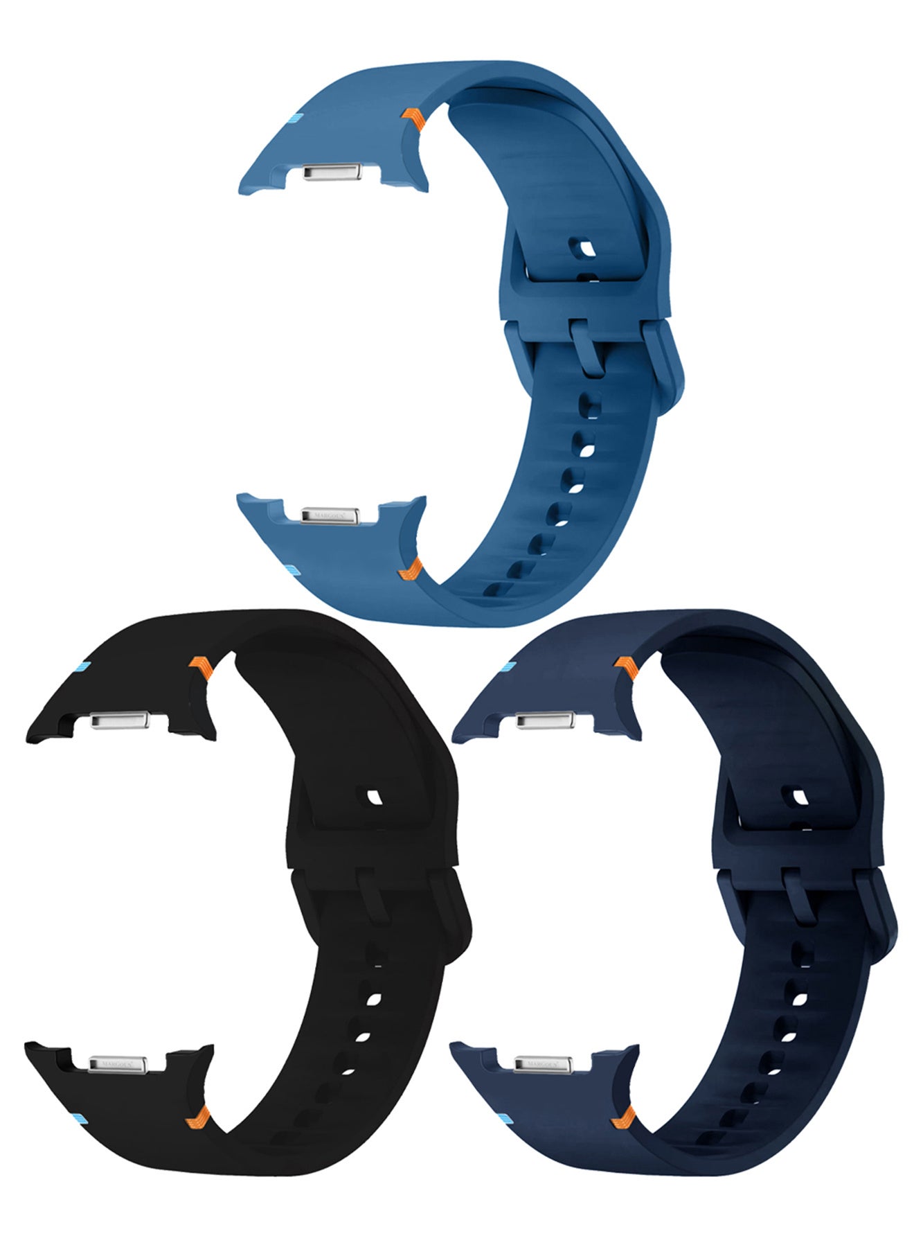 Compare 3Packs Sport Band for Galaxy Watch 8 40mm 44mm and Watch 8 Classic 46mm, Silicone Replacement Strap, ML Size Multicolour30 at KSA Price