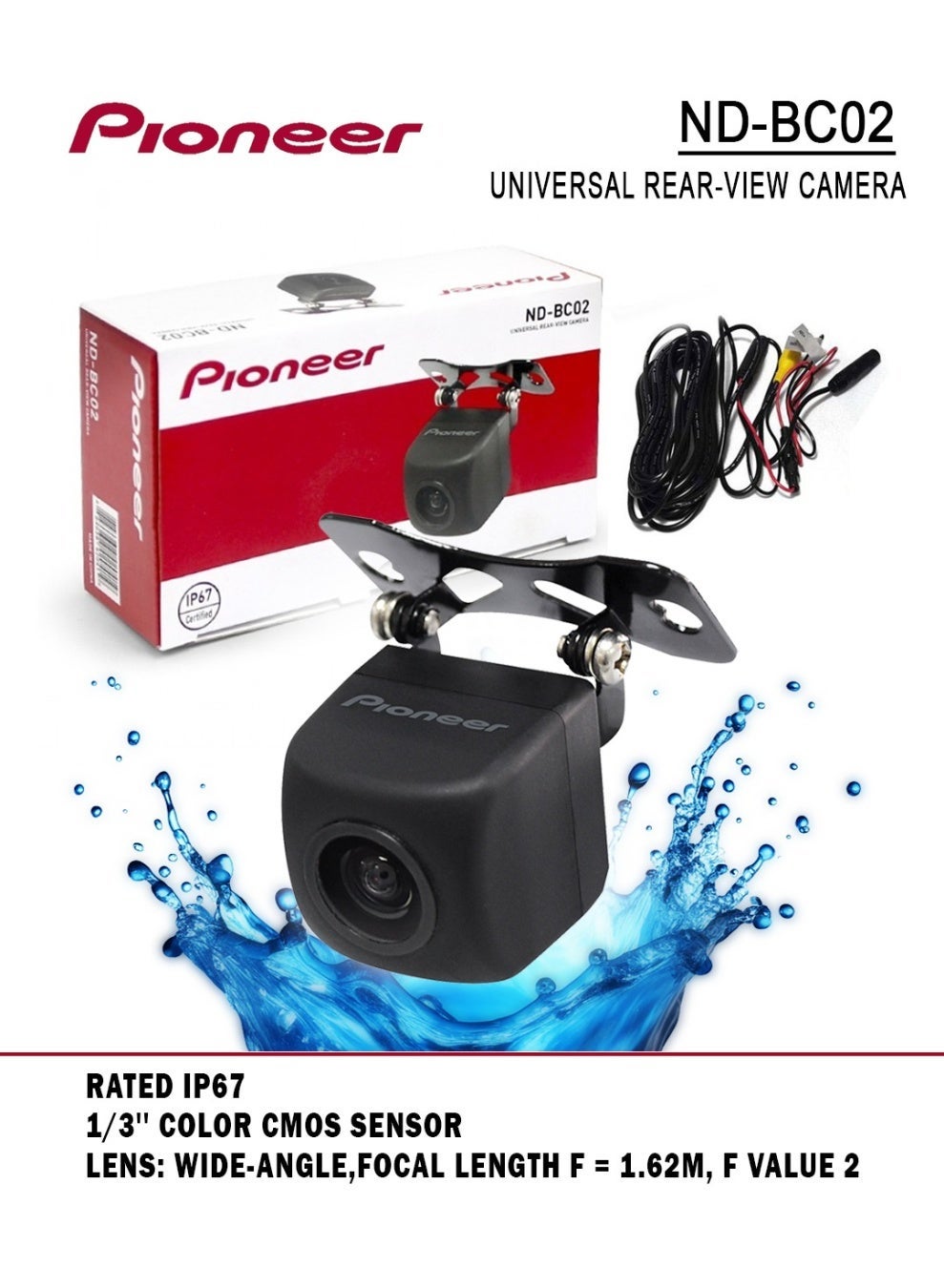 Pioneer ND-BC02 Universal Reverse Camera – HD Rear…