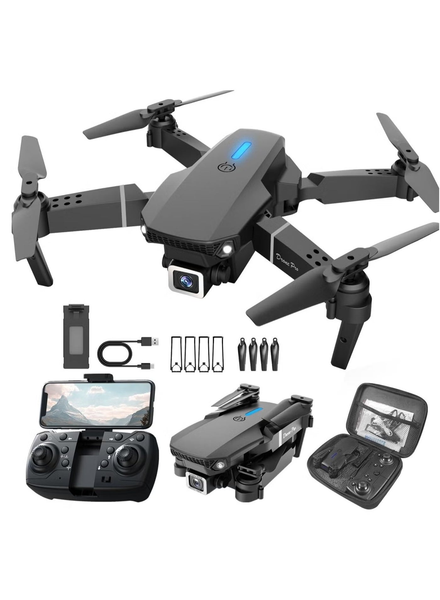 E88 4K HD Drone with Single Camera – Foldable Aerial…