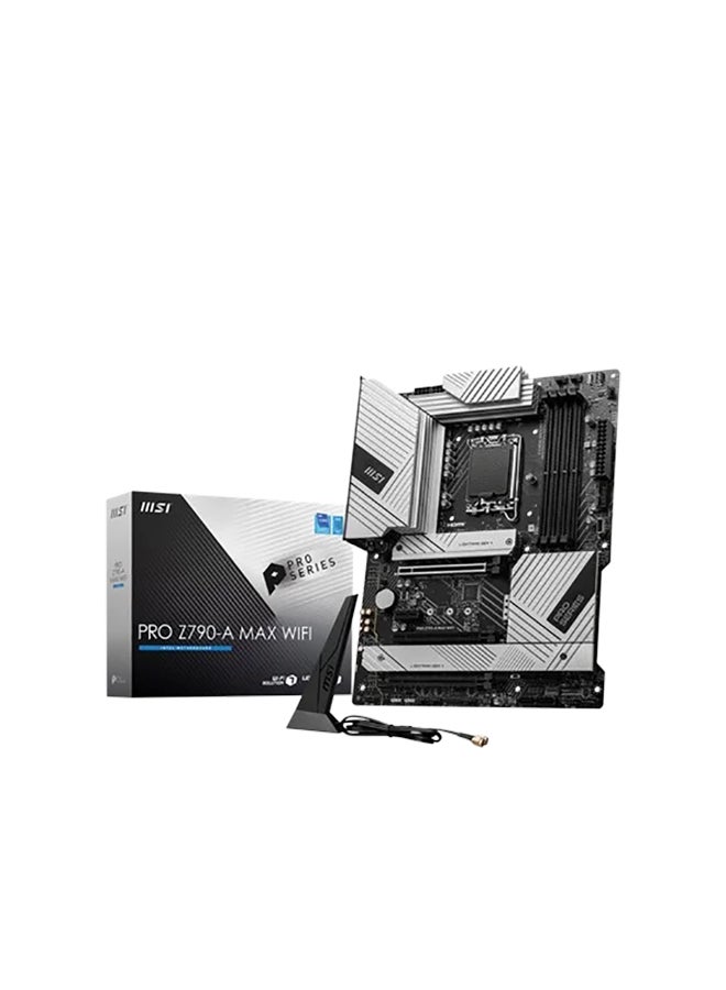 Compare PRO Z790A MAX WIFI DDR5 Intel® ATX Mother Board, Digital PWM, PCIE, 6x SATA 6G, 4x M.2, 1x HDMI™, 1x DisplayPort, 2.5Gbps LAN, VRM Heatsink, Pre Installed IO Shield | 9117E07018 Black at KSA Price