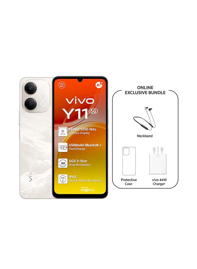 Compare Y11 AI 5G Platinum 4GB RAM 128GB With Exclusive Neckband Charger and Case Inside Phone Box  Middle East Version at KSA Price