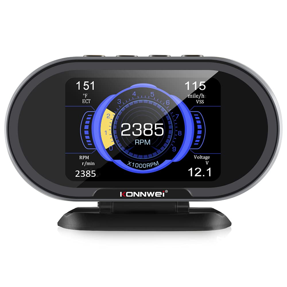 Compare KONNWEI KW206 OBD2 HUD Digital Meter Gauge at KSA Price