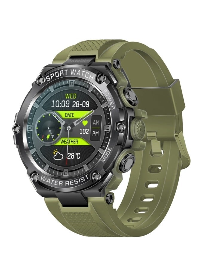 Compare Smart Watch, RoundScreen BT 5.1 Fitness Tracker with 1.53” TFT Display, 80 Day Battery, Pentamagnetism Speaker, Sporty, IP67 Water Resistance for iPhone 17,Galaxy  25 Ultra Midnight Green at KSA Price