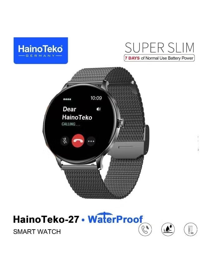 27 Super Slim Waterproof Smart Watch – Bright AMOLED…