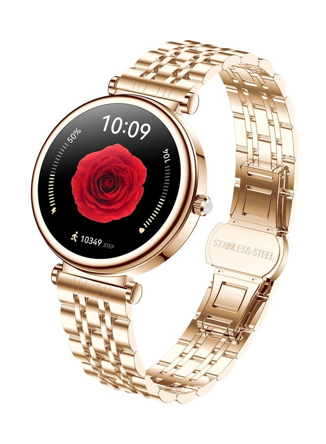 Compare Ladies Smart Watch Outdoor Sports Waterproof Smart Watch Bluetooth Call 1.27HD Touch Screen Fitness Tracker And Heart Rate Measurement, Gold at KSA Price