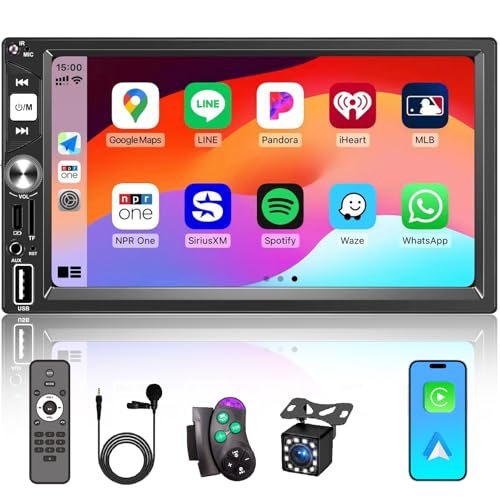 7 Wireless Apple CarPlay Double Din Car StereoFM…