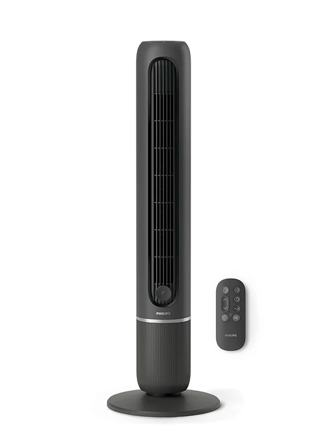 Compare Philips Tower Fan 5000 Series,Fan airflow 2.370 m3h,3 modes, 5 speed settings, 80° oscillation, quiet 24 dBA, Charcoal Grey  CX555001 CX555001 grey at KSA Price