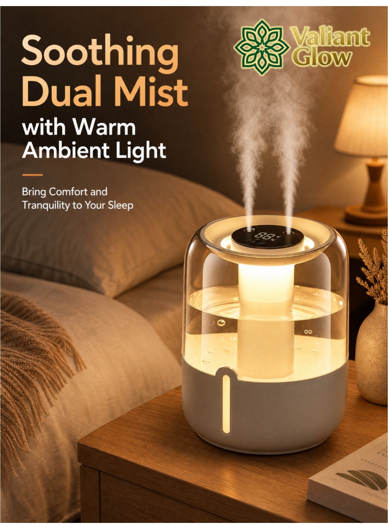 High-capacity air humidifier | Includes Type-C…