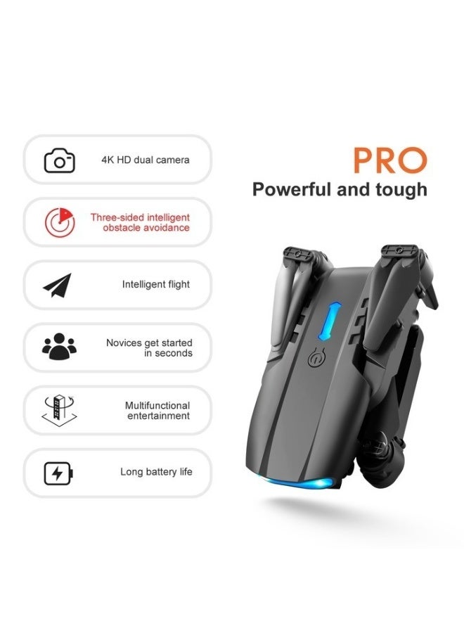 Compare 4K HD Dual Camera Pro Mini Drone  ThreeSided Intelligent Obstacle Avoidance  Foldable RC Quadcopter with WiFi FPV, 360° Flip & Trajectory Flight  2x Modular Batteries Included Midnight Black at KSA Price