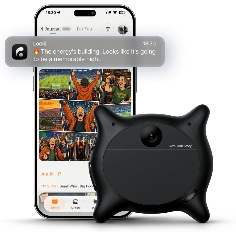 Compare Looki L1 AI Multimodal Wearable for Life, 32g Lightweight HandsFree Action Lifelogging Device with 1080P Video, 3 Mics, AI Vlogs Comics, Proactive Intelligence, 32GB PrivacyFirst Storage Black at KSA Price