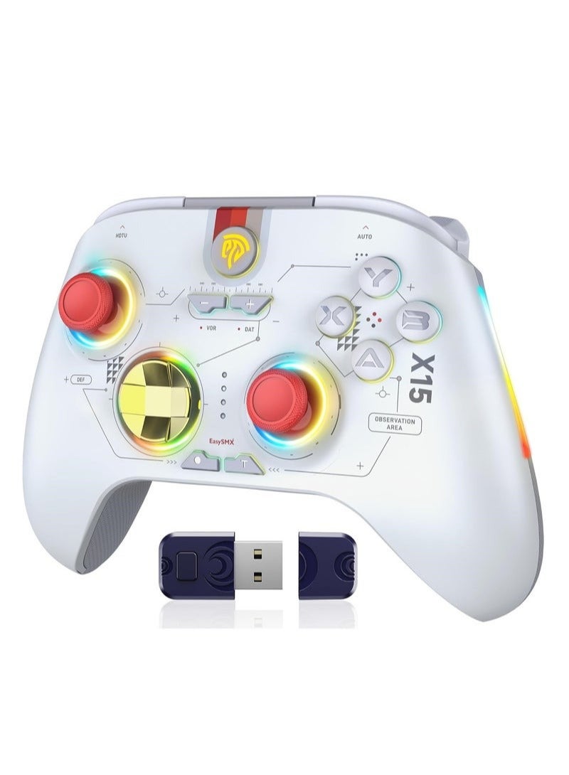 Compare X15 Wireless Gamepad, RGB Bluetooth Gaming Controller Compatible with PCSwitchPhoneTV,Hall Effect at KSA Price