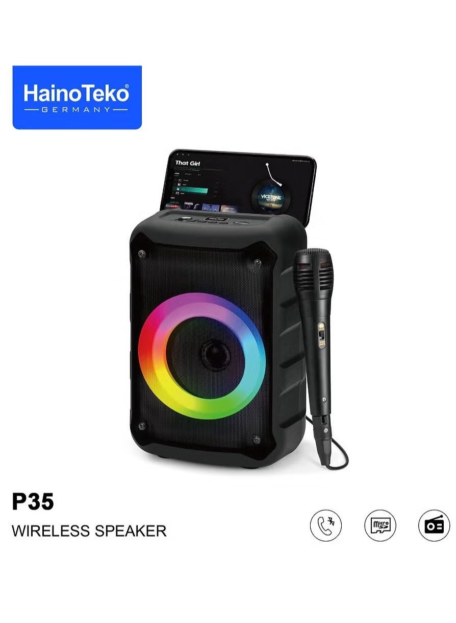 P35 Portable Wireless Speaker with RGB Lights,…