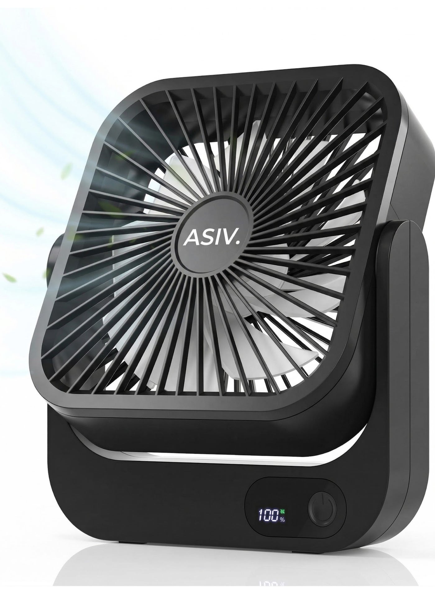 Compare Portable Fan – 5000mAh battery, 5 adjustable wind speeds, supports multi‑angle free airflow adjustment. Can be used as a mini desktop fan. Suitable for multiple occasions such as bedrooms, home, office, camping, travel, etc. Can also be used as a wall‑mountable fan. Black at KSA Price