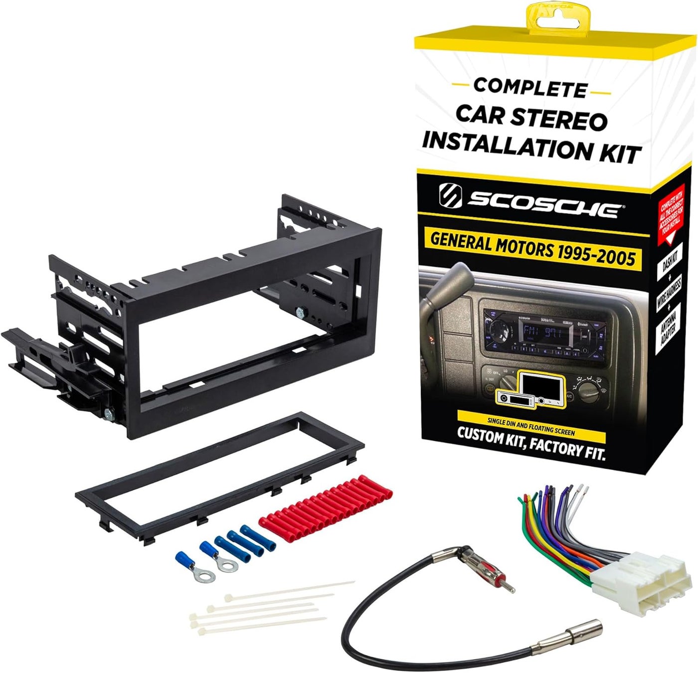 Compare Scosche GM9505CS Complete Single DIN Stereo Installation Kit for 19952005 GM Trucks and SUVs at KSA Price