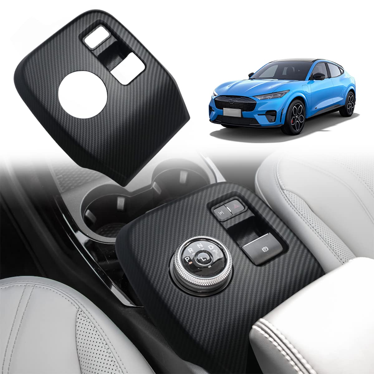 Compare AOSKonology for Mach E Center Console Gear Shifter Panel Cover Trim AccessoriesGear Panel Decorative Cover ABS Material Compatible with 20212024 Mustang Mach E Accessories Matte Carbon Fiber at KSA Price