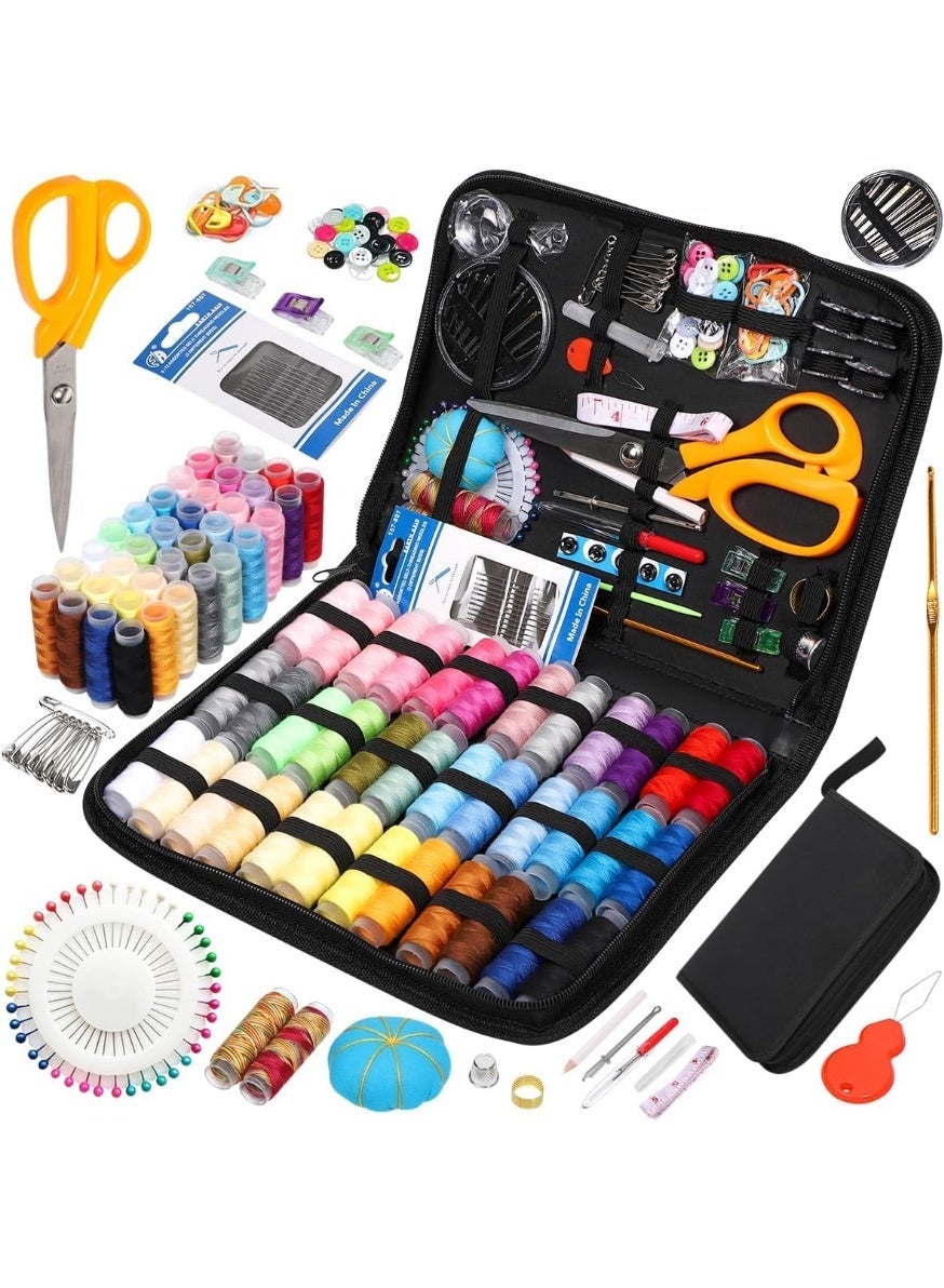 Compare Sewing Kit with Case, Sewing Supplies for Home Travel and Emergency, Kids Machine, Contains Spools of Thread, Mending and Sewing Needles, Scissors, Thimble, Tape Measure at KSA Price