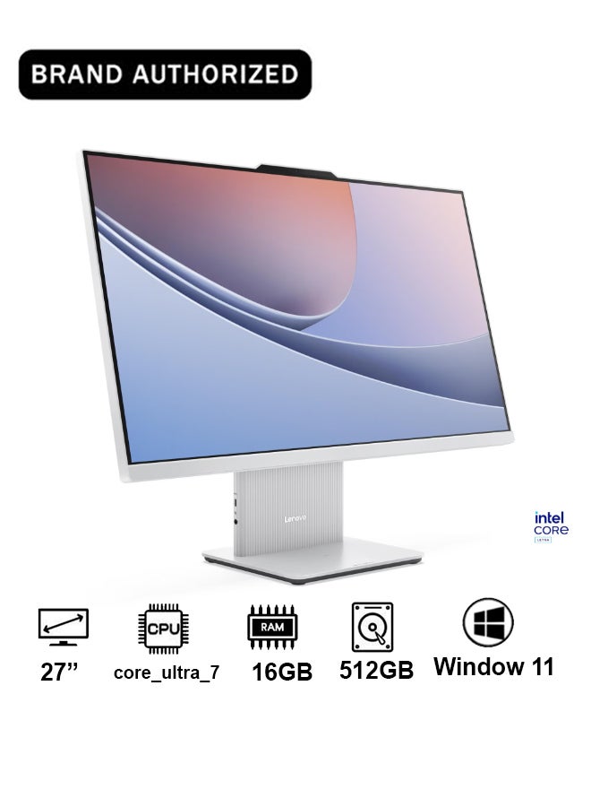 Compare IdeaCentre AIO 27ILL11 AI PC UAE Version | 27 FHD 1920x1080 IPS Display, Intel Core Ultra 7 256V, 16GB RAM, 512GB SSD, with Wireless KB+Mouse, Cloud Grey, Win11 F0JW0006AX Cloud Grey at KSA Price