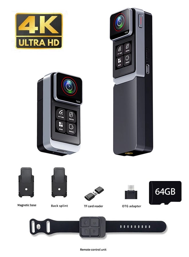 4K HD handheld pocket camera, six-axis gyro…