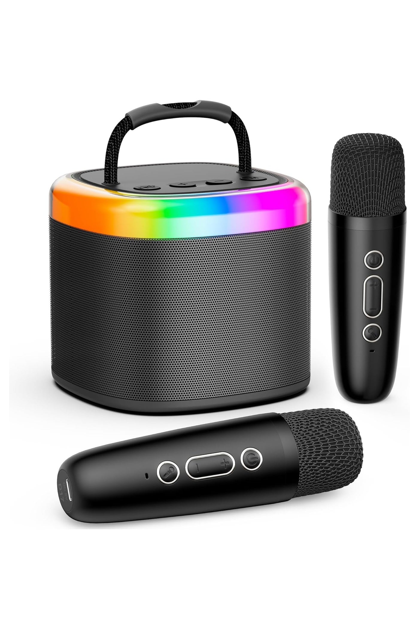 Compare JYX Mini Karaoke Machine for Adults Kids, Portable Bluetooth Speaker with 2 Wireless Microphone, Home Party Karaoke Speaker Support SD CardUSB, Gift for Brithday and Toys for GirlsBoys at KSA Price