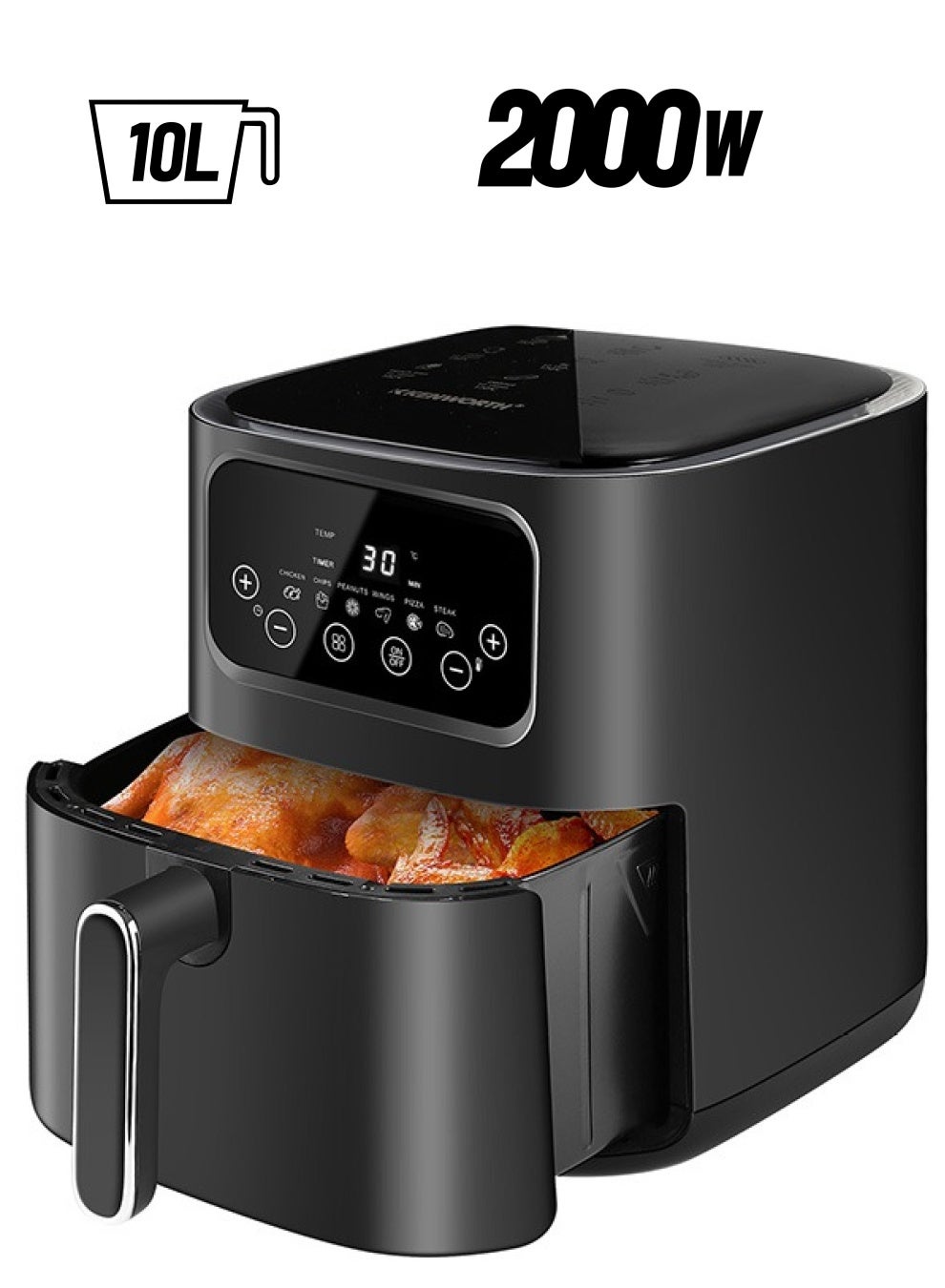Compare Air Fryers 10L Large Size , 6 Presets, Onetouch Panel, 360° Turbo Airflow Tech, Nonstick Air Fryer Basket,dishwashersafe, Elegant Black Design at KSA Price