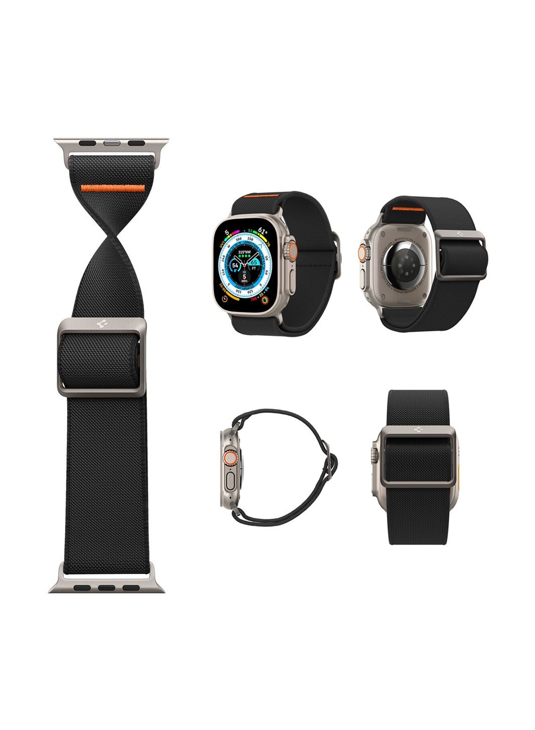 Compare Watch Strap for Apple Ultra Watch Band 49mm45mm44mm42mm, 1 Black Nylon Watch Strap for Apple Watch Ultra Band49mmfor Series 32142mmfor Series 8745mmfor Series SE26SE5444mm at KSA Price