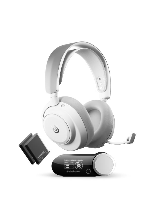 Compare Arctis Nova Pro Omni  HiRes Wireless Gaming Headset, 96kHz24bit, ANC, ClearCast Pro Mic, AI Noise Rejection, Mobile App, Mix 2.4GHz + BT, OmniPlay PC+PlayStation+Xbox  White I 61722 at KSA Price