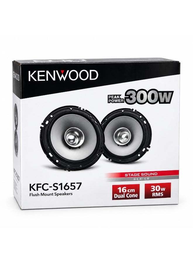 Kenwood KFC-S1657 16cm 2-Way Car Door Speakers, 300W…