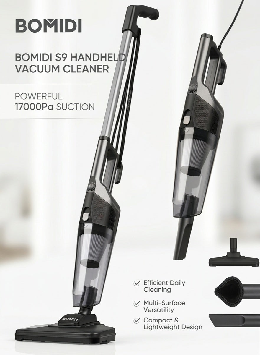Compare Handheld Vacuum Cleaner – 17000Pa Powerful Suction, 500W Motor, 900mL Dust Cup, Quiet Operation, 5in1 MultiSurface Cleaning | BOMIDI S9 Black at KSA Price