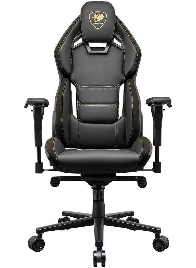 Compare Hotrod Royal Gaming Chair, Motorsports Design, HyperDura Leather, 4D Adjustable Armrests, Recline 90°150°, Lumbar & Headrest Cushions, Class 4 Gas Lift, Tilt & Rocking Mechanism, 75mm Wheels, Black | 3MARXGLB.0001 at KSA Price
