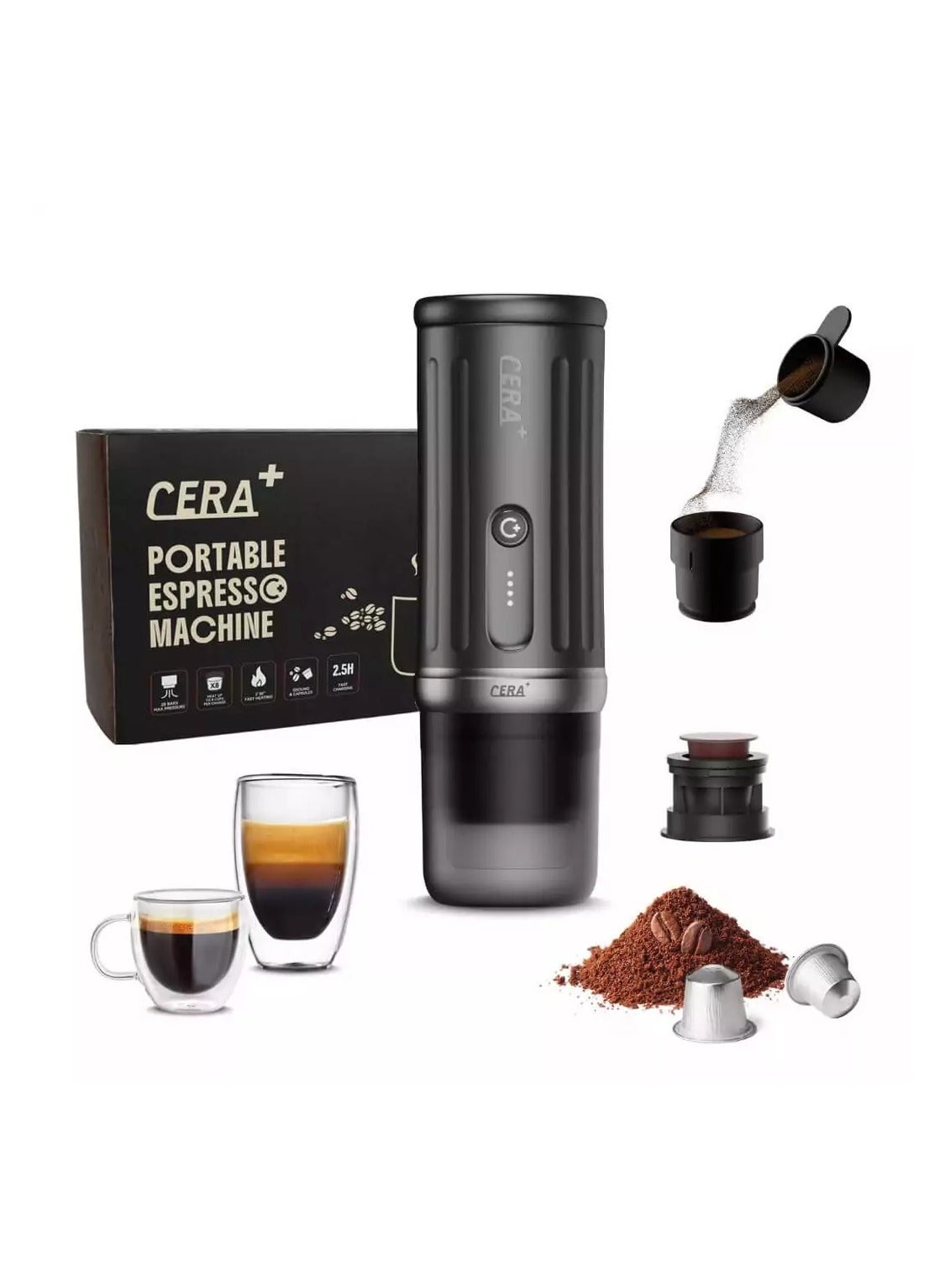 Cera+ Portable Mini Espresso Machine PCM03S | Rechargeable…
