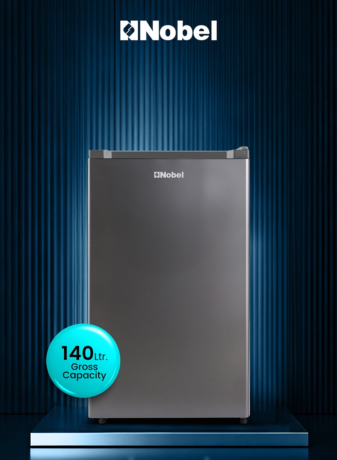Compare Single Door Refrigerator 140L Gross  90L Net Capacity, Defrost, Mechanical Temperature Control, LED Light, R600a Refrigerant, Recessed Handle, Dark Grey Energy Efficient  1 Year Warranty 107 kW NR140 Grey at KSA Price