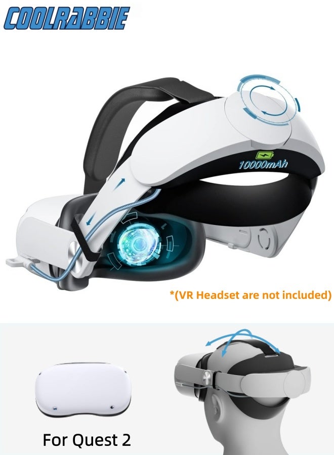 Compare Head Strap with Battery for OculusMeta Quest 2, 10000mAh Battery Pack Extend 8H Playtime, Fast Charging VR Power, Adjustable Elite Strap Replacement VR Accessories for OculusMeta Quest 2 at KSA Price