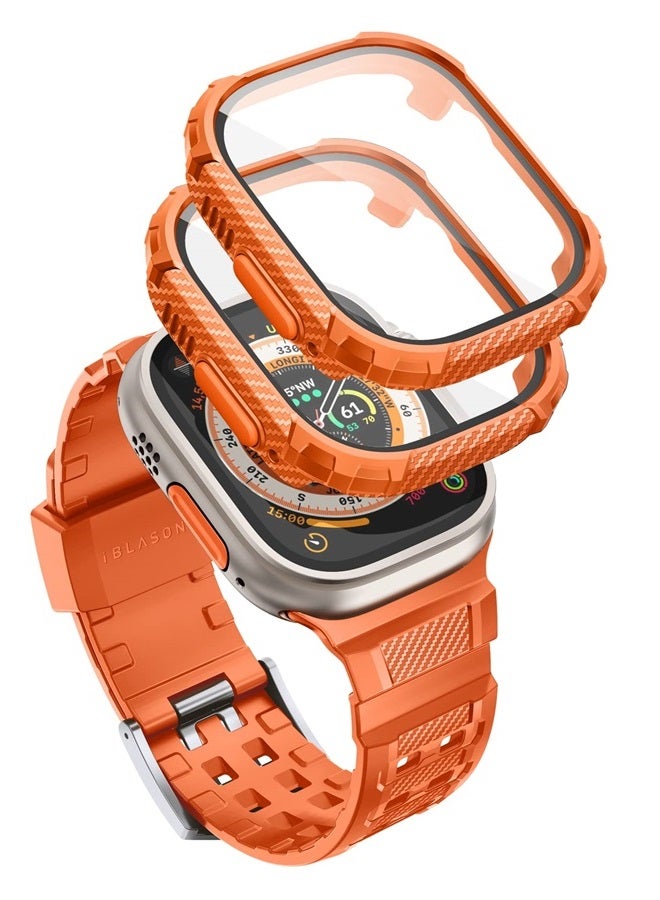 Compare Armorbox Compatible with Apple Watch Ultra Band 49mm for Apple Watch Ultra, Rugged TPU Watch Band & 2Pack Bumper Cases Builtin Tempered Glass Screen Protector Orange, 49mm at KSA Price