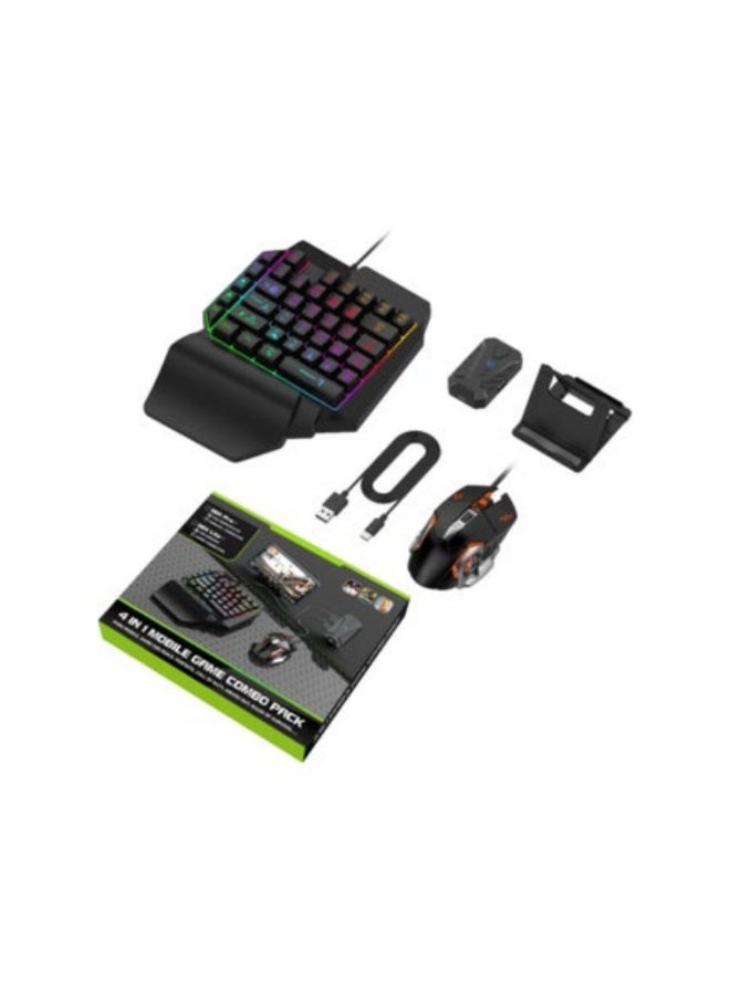 4-in-1 Mobile Gaming Set One-Hand Keyboard Gamepad…
