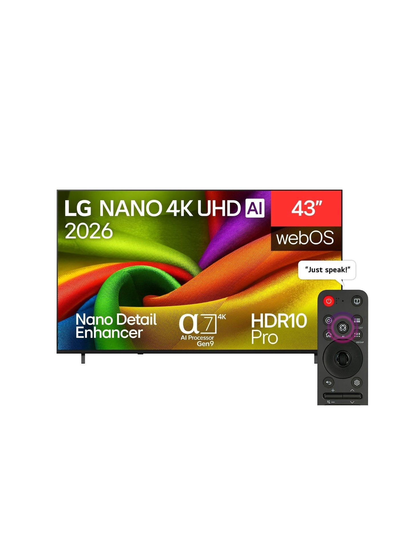 Compare 43 inch LG NANO 4K UHD AI NU84 Smart TV 2026 43NU840B6LA Black at KSA Price