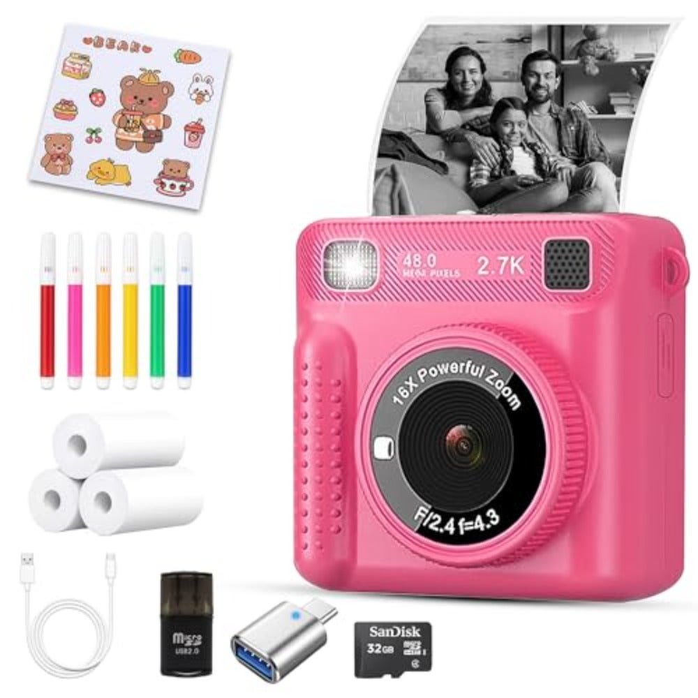 Instant Print Camera for 1080P Video with Instant…
