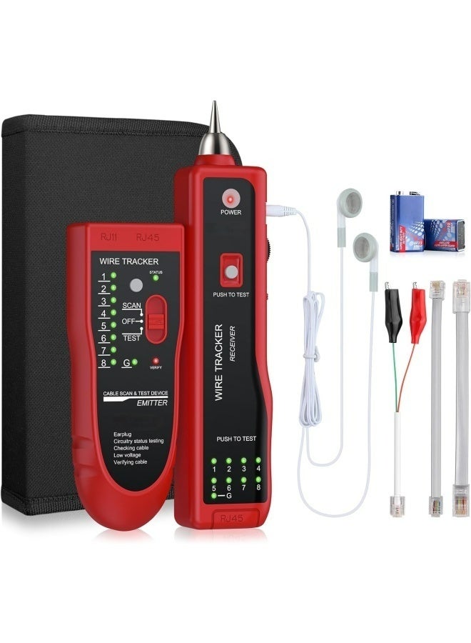 Compare Wire Tracker RJ11 RJ45 Finder Ethernet LAN Multifunction Toner Tracer Network Cable Collation Telephone Line Tester Continuity Checking Red at KSA Price