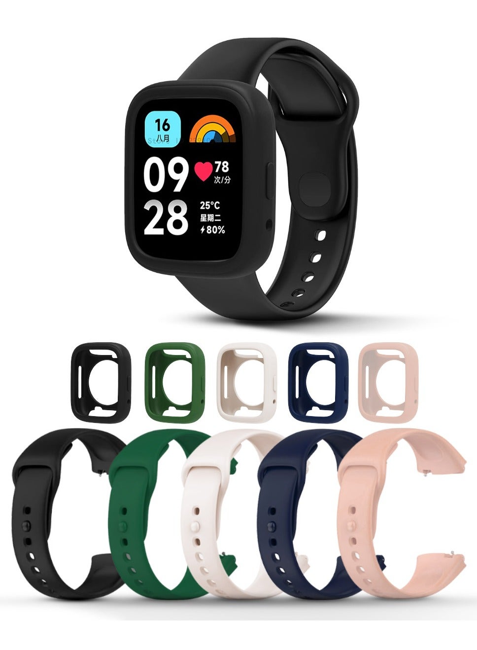 (Pack of 5) Silicone Straps For Redmi Watch…