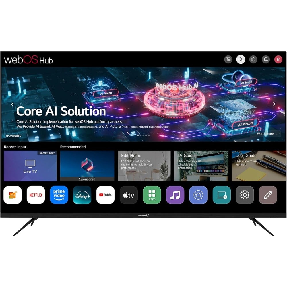 Compare RGJS55 Inch Edgeless 4K UHD WebOS Hub Smart TV Magic Remote Dolby Audio Bluetooth Apple Airplay DVBT2S2 Free Wall Bracket E55ELWO1100NRM at KSA Price