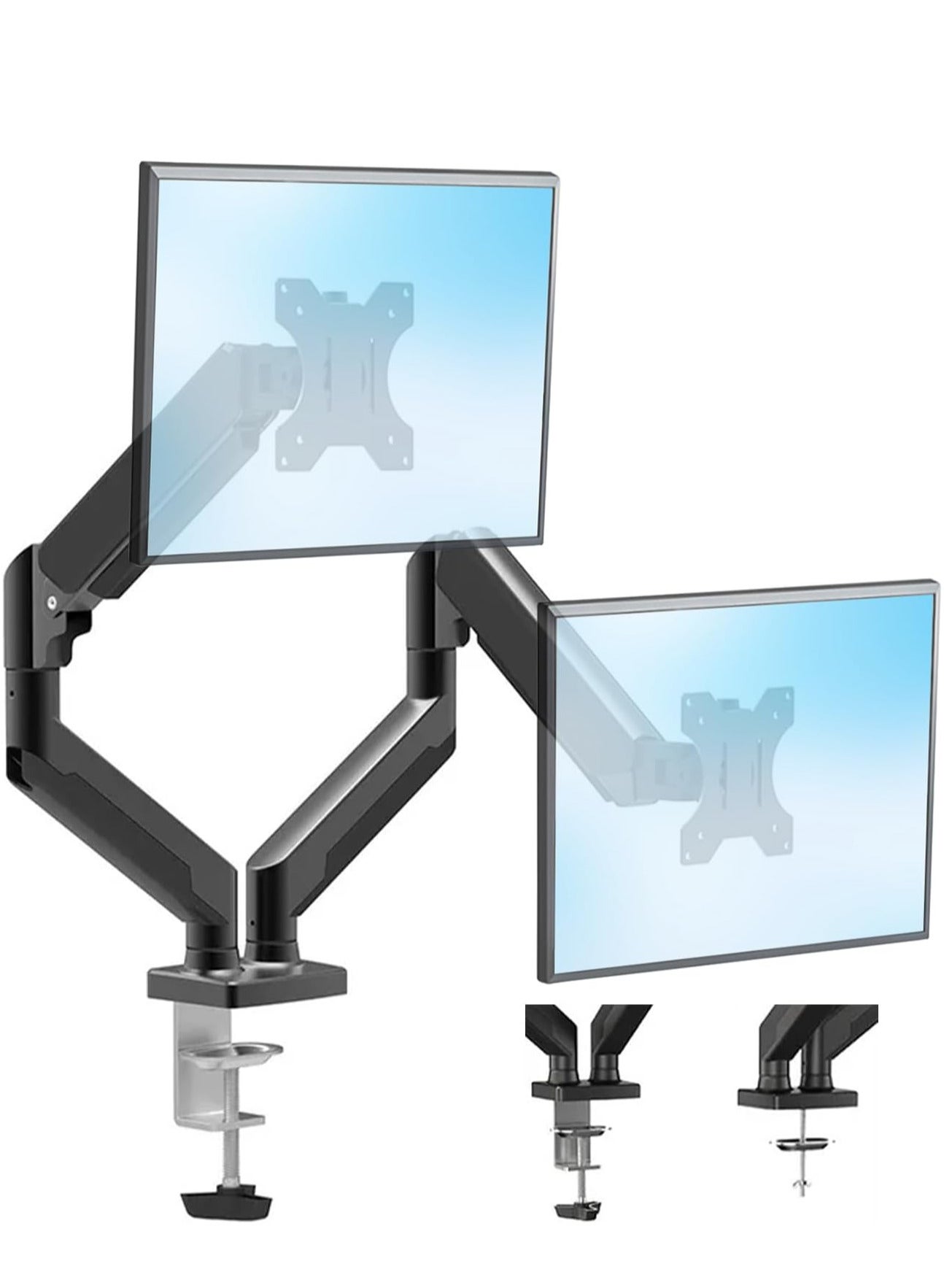 Compare Dual Monitor Stand, Adjustable Gas Spring Monitor Desk Arm, Heavy Duty Monitor Mount, Load Capacity 210 KG VESA Monitor Stand, Suitable for 13 to 32 inch Computer Monitor Mount for Home Office at KSA Price