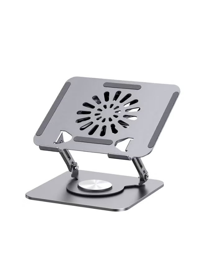 Compare Laptop Stand with Cooling Fan for Desk, 360° Rotation Upgrade Larger Sturdy Base Adjustable, Foldable Metal Notebook Holder Fit for MacBook Air, MacBook Pro, Lenovo, HP, ASUS, etc at KSA Price