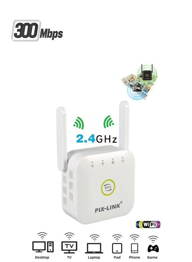 Compare WiFi Extender, 300Mbps Wifi Range Extender, 2.4&5Ghz Dual Band Wps Internet Repeater With Ethernet Portfor Home WiFi Repeater at KSA Price