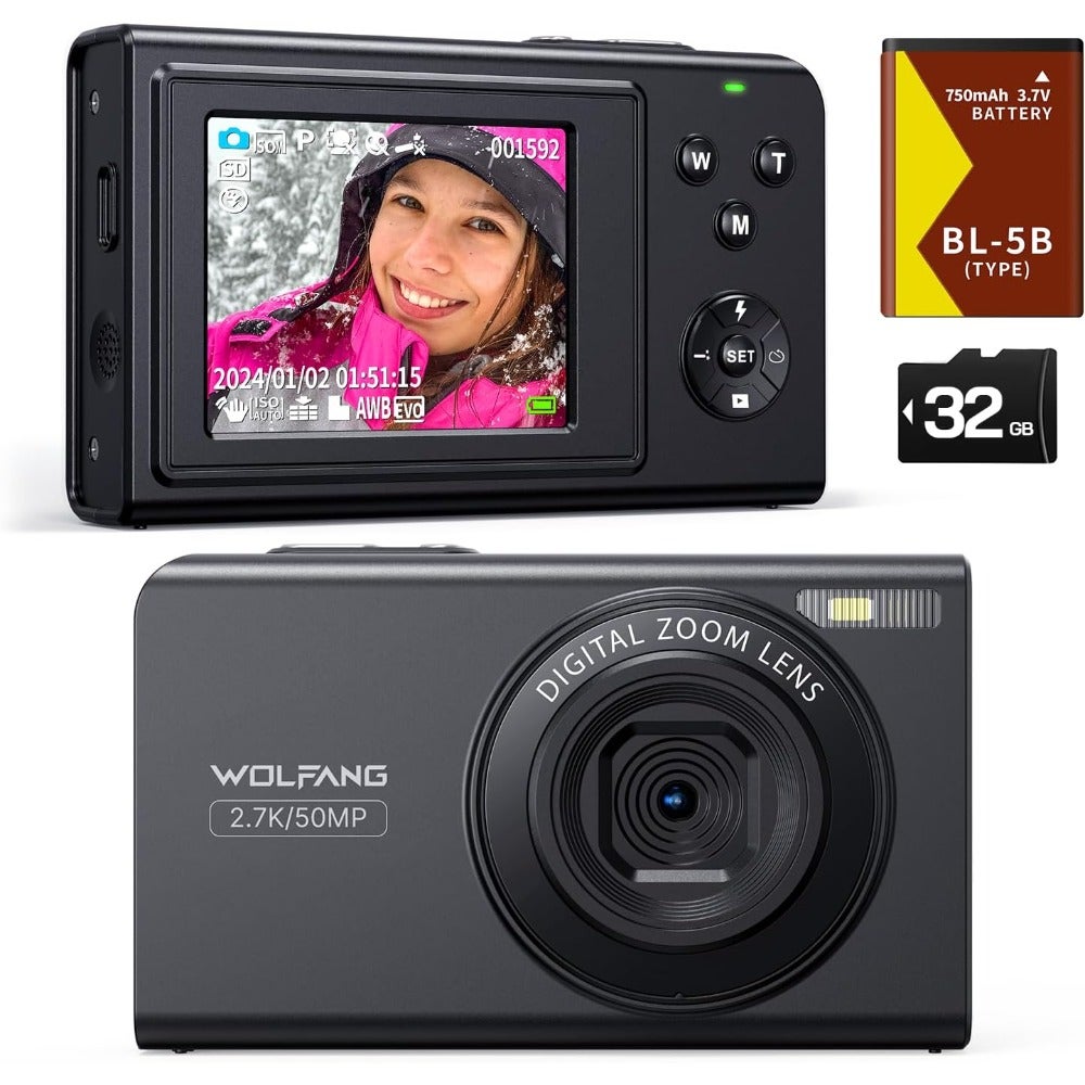 Digital Camera, 2.7K Camera for Photography, 50MP…