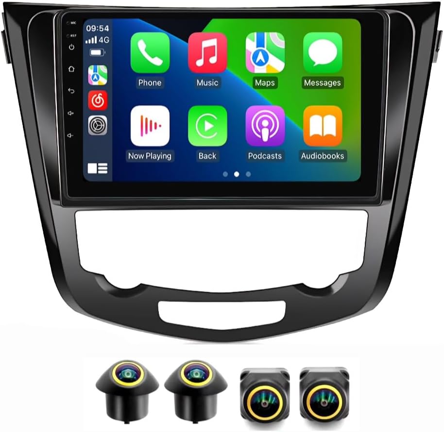 Compare Nissan XTrail Car Stereo Rogue Qashqai Android Screen 20142018 With Apple Carplay Android Auto Wireless WiFi DSP FM&AM BT AHD Camera Included Auto AC 4+32GB 360D Cameras at KSA Price