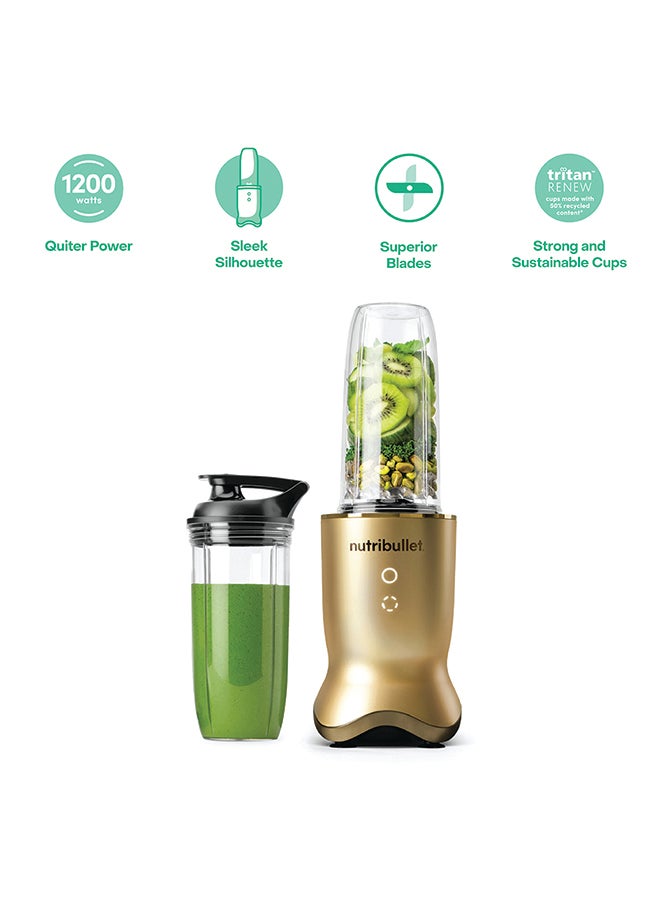 Compare Ultra 1200W HighSpeed Blender, MultiFunctional, Quiet Motor, Tritan™ Renew Cups, Rapid Extractor Blades, BPAFree, ShatterResistant, Glow Interface, 900 ml,  NBU500G, 1Year Warranty, Gold 900 ml 1200 W NBU500G Gold at KSA Price