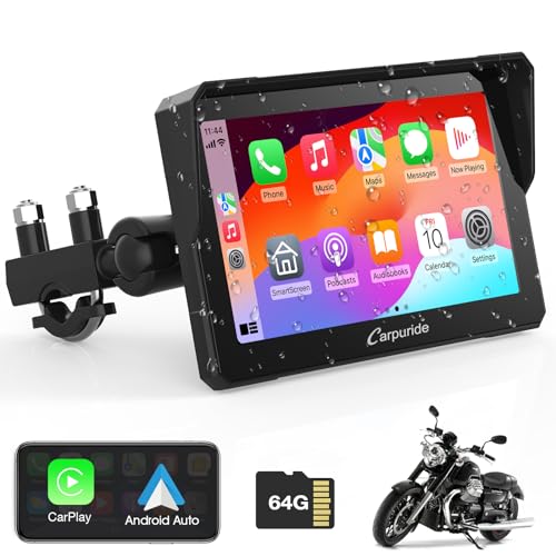Carpuride W702 for Motorcycle, 7 inch Waterproof…