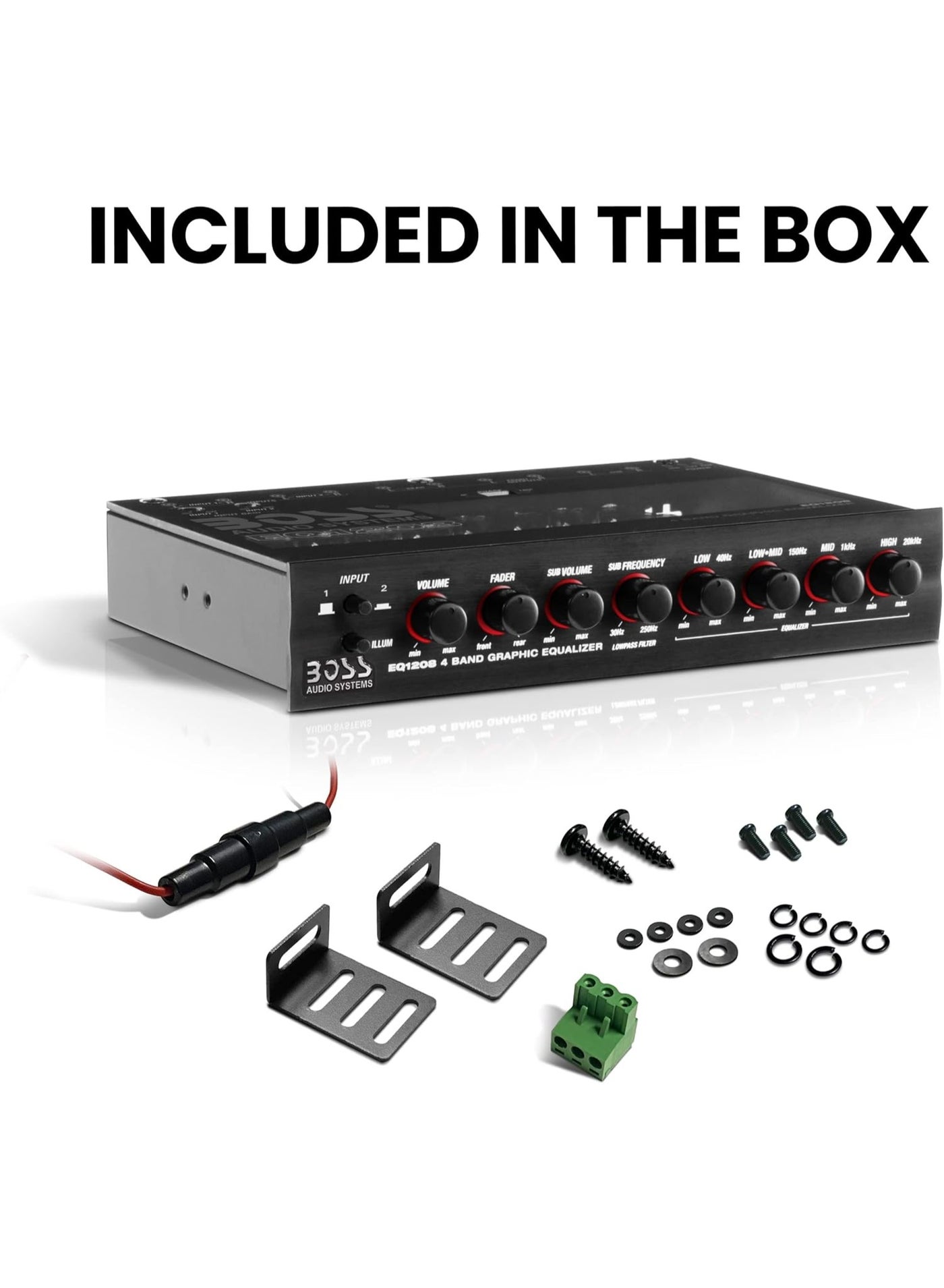 Compare Boss Audio EQ1208 4 Band Amplified Equalizer with Subwoofer Control at KSA Price